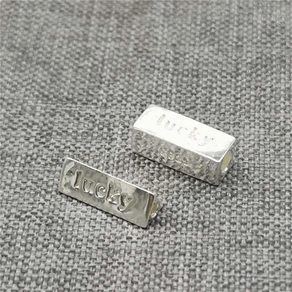 2 Pieces Lucky Cuboid Prism Beads in 925 Sterling Silver for Bracelet and Necklace Making