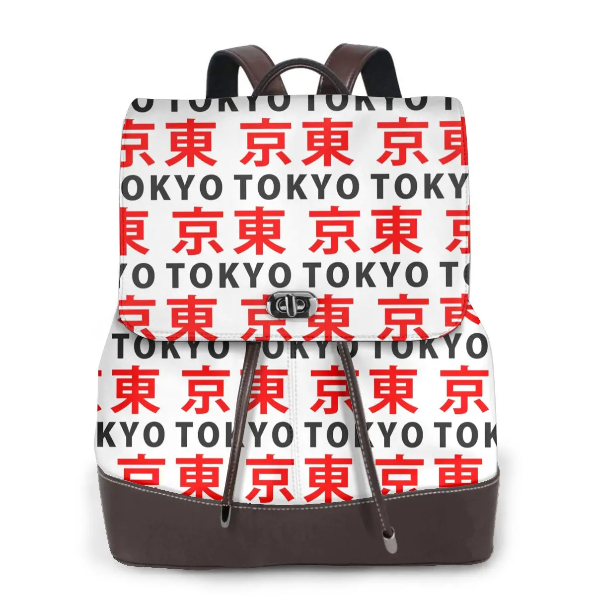 Japan Tokyo City Letter Logo Bookbag School Student Bags Hiking Travel Daypack for Women Fashion Derma Backpack