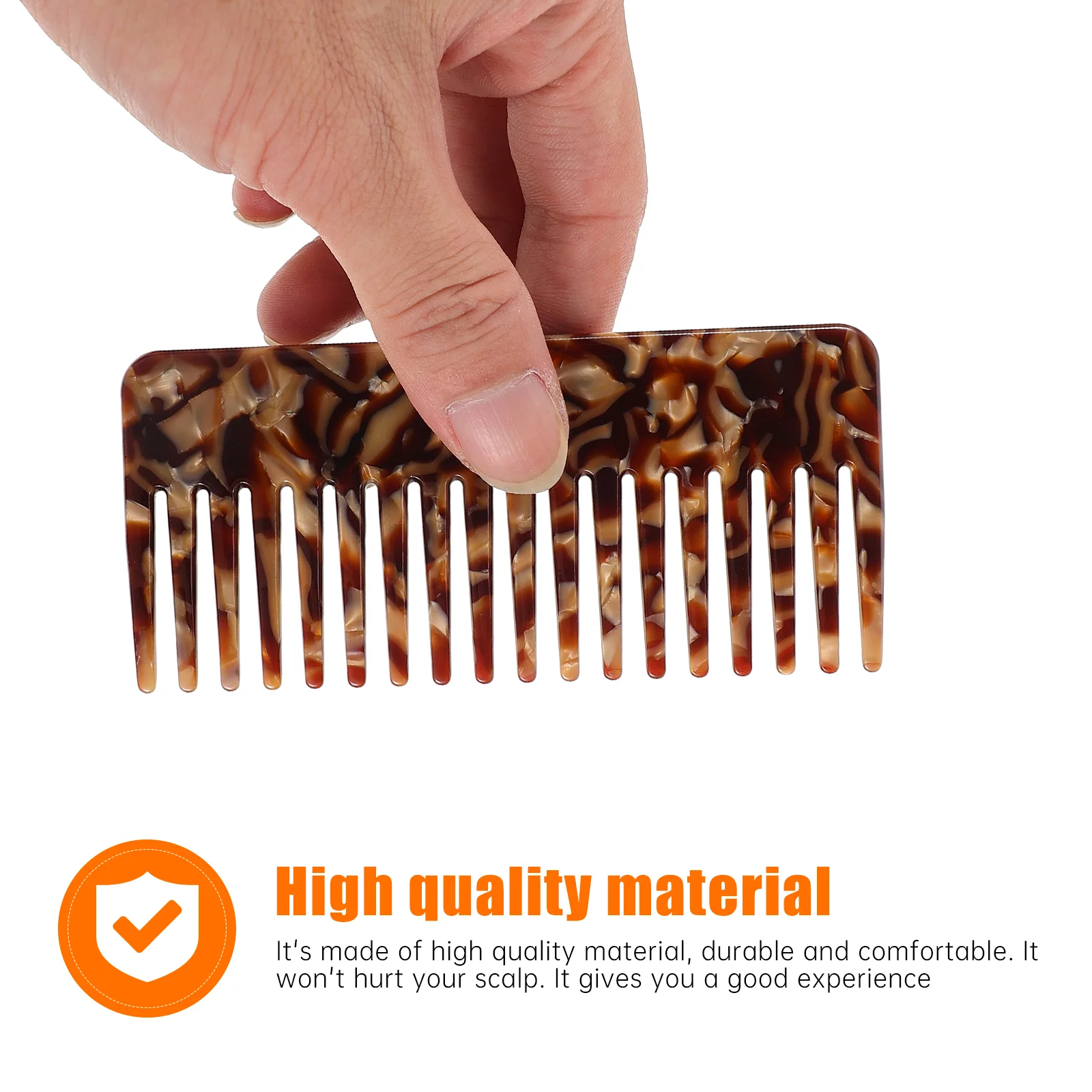 Wide Teeth Pocket Comb for Thick Hair Women's Hairpins Curls Man Combs Clips