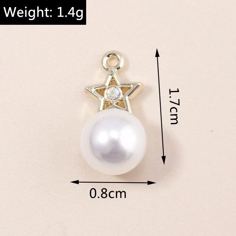 Leslie 5 Stück Exquisite Gold Silber Farbe Kristall Halbmond Sterne Charms für Ohrringe Armband Halskette DIY Schmuck Anhänger – Detail 5
