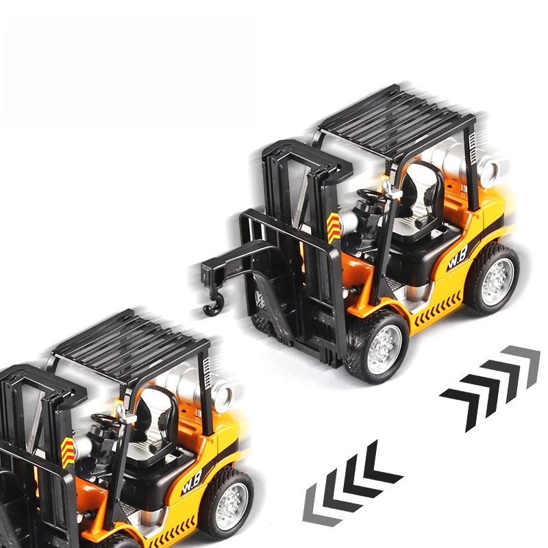 1:24 مقياس رافعة شوكية نموذج سيارة دييكاست المعادن الصوت ضوء محاكاة رافعة لعبة مستودع رفع شاحنة التراجع #4