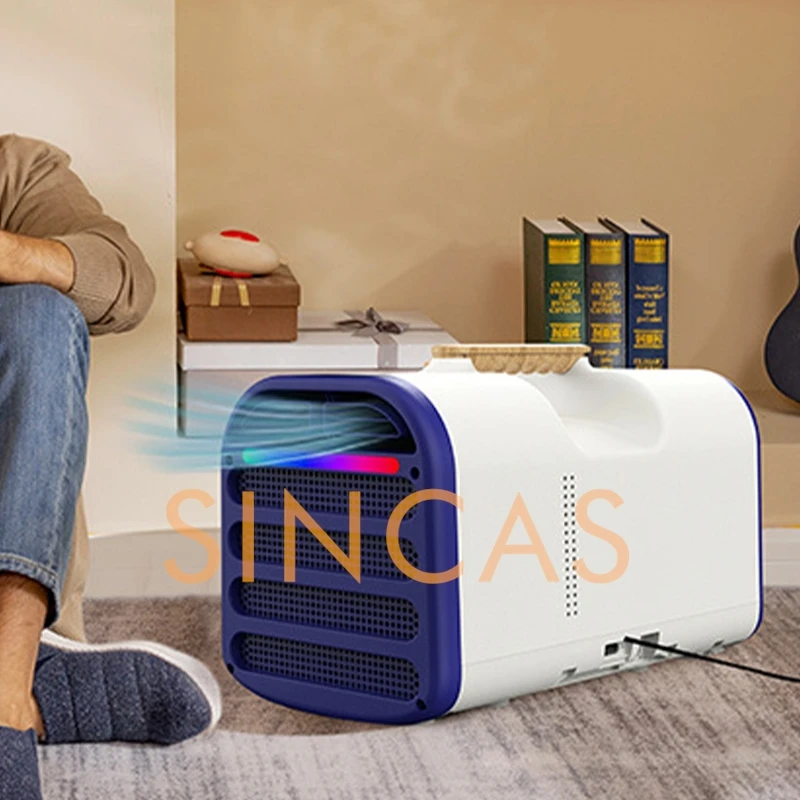 Illuminazione ambientale regolabile Condizionatore d'aria portatile No-Unità esterna 1500W Doppia tensione Raffreddamento CA intelligente Picnic da campeggio domestico