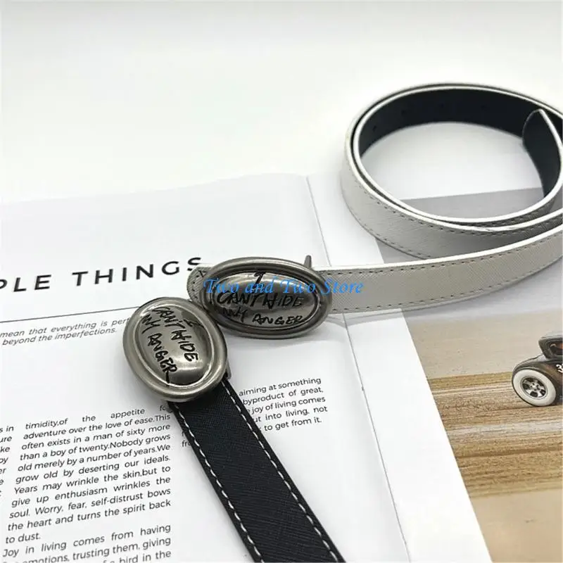 حزام خصر بإبزيم على شكل حرف منحوت HX6F حزام خصر قابل للتعديل للنساء معطف تنورة جينز