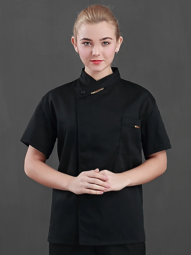 Uniformes de Chef de Service, vêtement de Chef de Service, vêtement pour l'été, combinaison de cuisine de Restaurant, vestes de Chef respirantes pour hommes et femmes