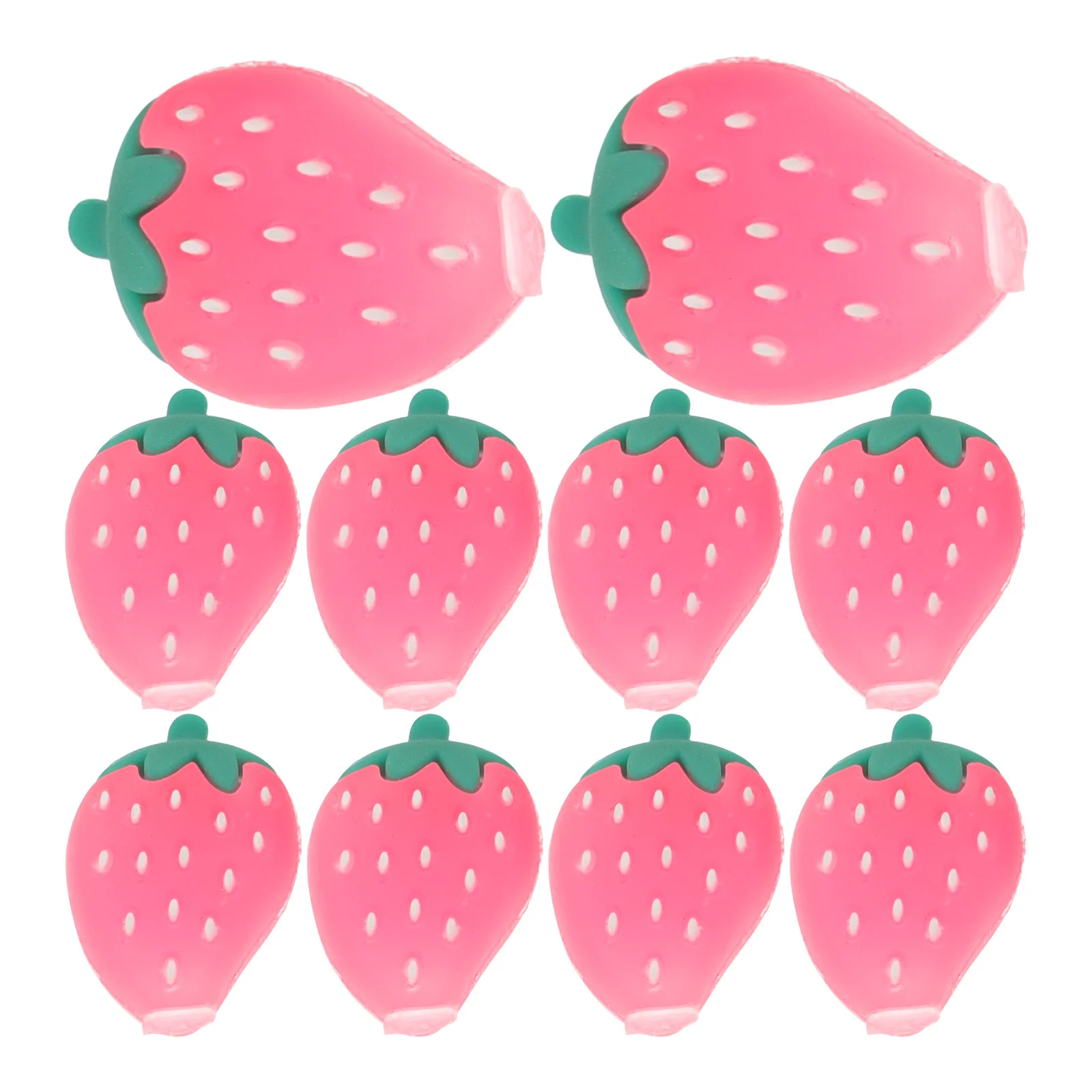 

10pcs Strawberry Pencil Caps Kawaii Silicone Cartoon Extenders Protective Covers For School Supplies Girls Pencil Protectors