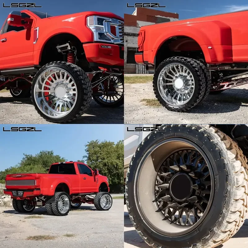 

i 22 24 26 Inch Polished Black Brushed Wheel Forged Alloy Dually RimsWheel for 6x139.7 8x180 8x165.1 8x170 8x200 F450 Chevy