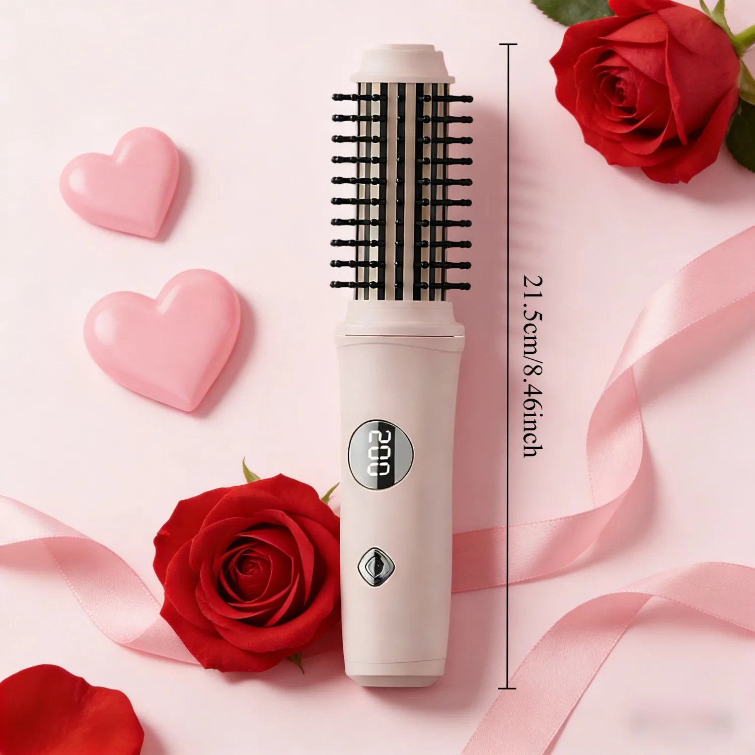 3 In 1 Mini Hair Straightener Curler Comb, Fast Heating Cordless Styling Comb, Wireless Charging Portable Travel Gift For Ladies