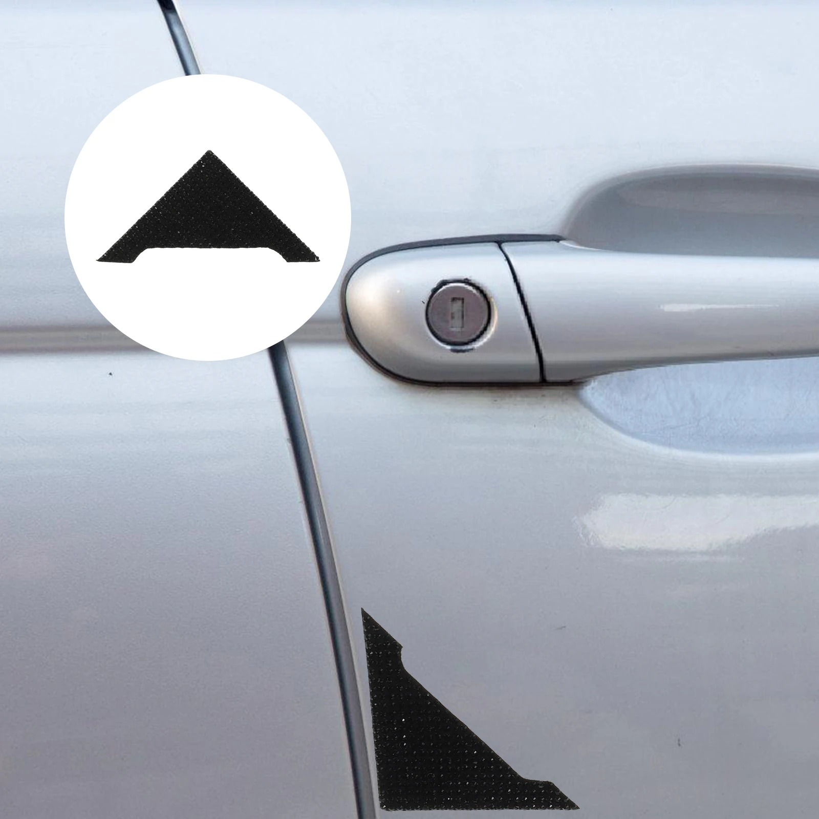 

4pcs Car Door Anti Collision Strips Glitter Rhinestones Guards Protector Bumper Sticker Black Thick Durable Scratch Proof Guard