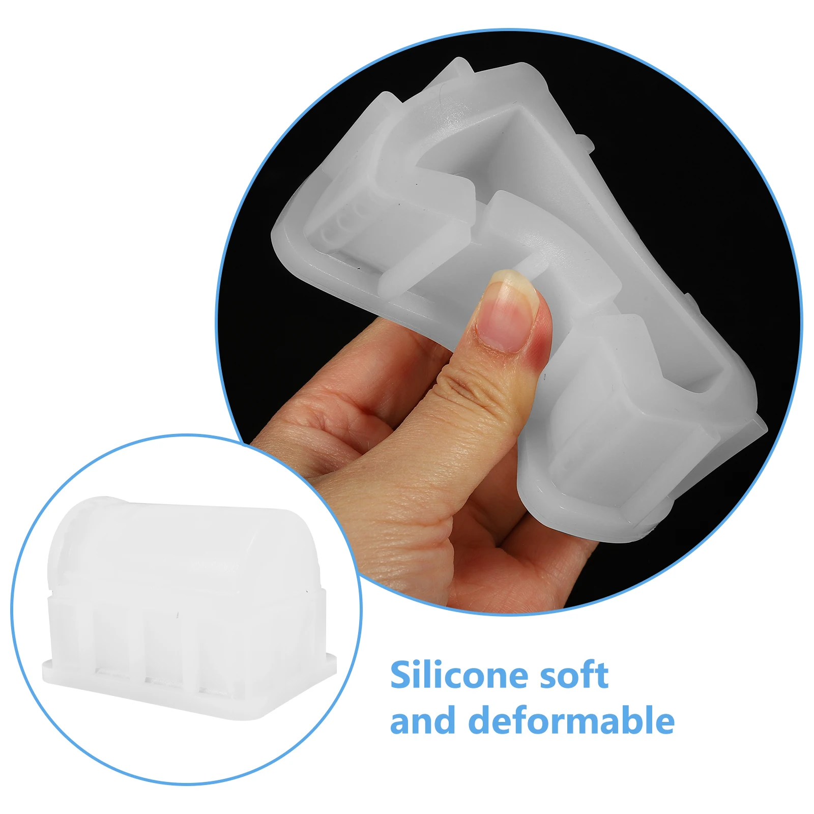 

1PC Treasure Box Mold Chest Silicone Epoxy Casting Mould Reusable Jewelry Storage ganizer Mold for Crafts