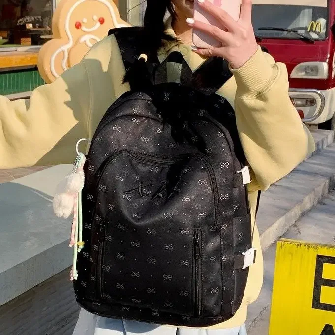 

New Arrival High Capacity School Backpack Printed Design Lightweight Street Style Double Shoulder Bag For Middle School Girls