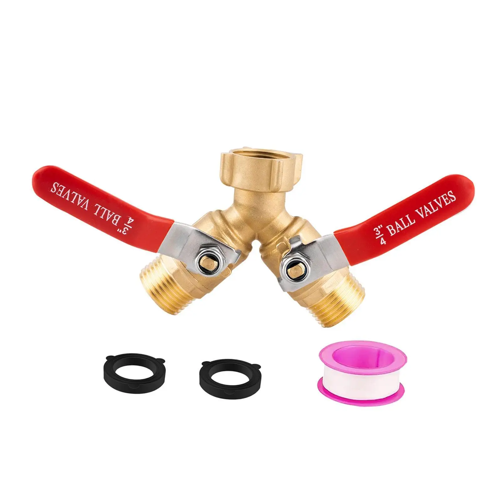 

Brass Garden Hose Splitter Heavy Duty Outdoor Y Valve Water Tap Splitter