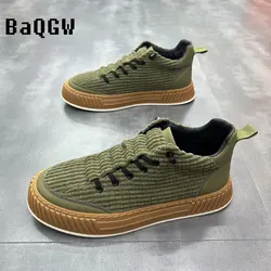 Fashion Thick Bottom Flats Men Hip Hop Ankle Boots Loafers Fashion Sneakers Lace-Up Casual Shoes Ankle Boots for Men Outdoor