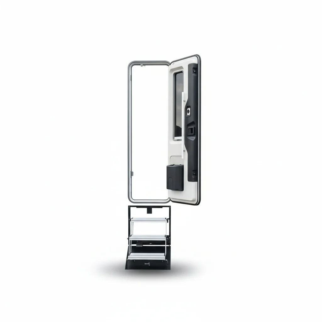 

European Style RV Entry Door, Aluminum Alloy Caravan Replacement Door, Double Glazing Acrylic Glass, for 28-36mm Camper Walls