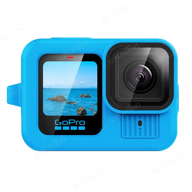 Capa de silicone para gopro hero 13, protetor de tela de vidro temperado preto, película protetora, tampa de lente para go pro 13, acessórios