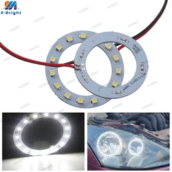 2PCS 12V 1210 Leds SMD Angel Eye Led Halo Rings Fog Light Day Driving Light Headlight 40mm 50mm 60mm 70mm 80mm 120mm 130mm White