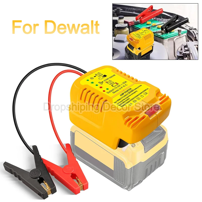 Jumper Cables for Dewalt 18V 20V Li-ion Battery DCB200 DCB204 11AWG Car Jump Starting Adapter Automotive emergency Jumper Cables