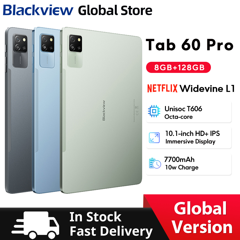  Blackview Tab 60 Pro Tablet 10.1'' HD+ IPS Display 8GB 128GB Octa-core Widevine L1  Android 14 7700 mAh Tablet PC 
