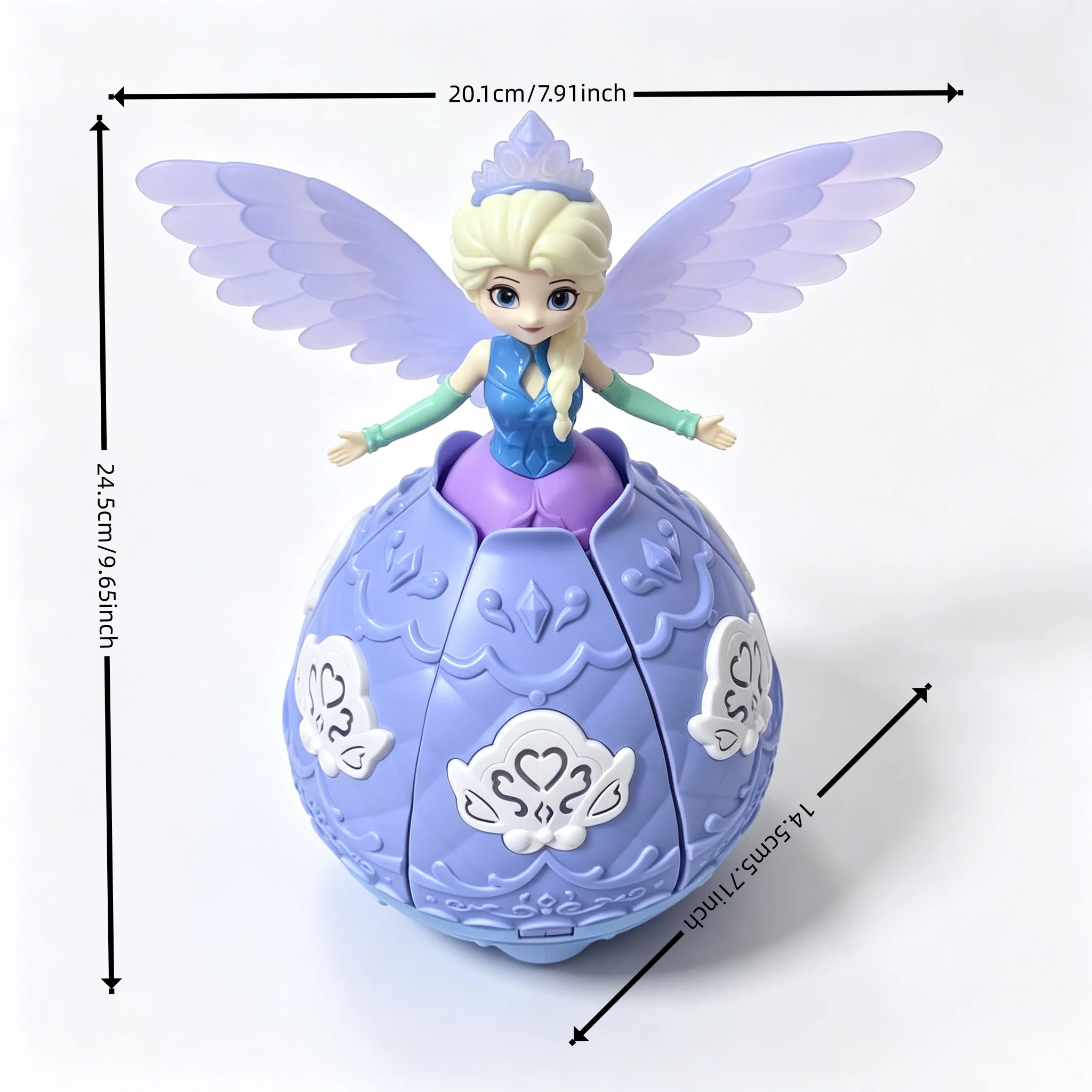 Petal Opening Rotating Princess Doll Home Party Light Up Toy