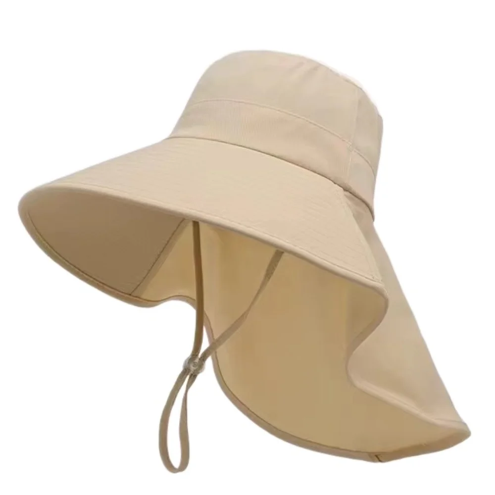 Fashion Large Eaves Sunscreen Hat Outdoor Shawl Thin Fisherman's Hat Large Brimmed Face Covering Sun Caps Women