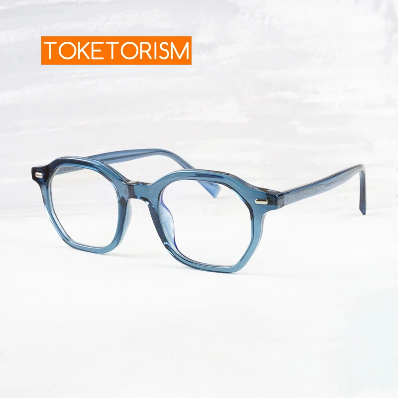 

Toketorism New Fashion Polygon TR90 Anti Blue Glasses For Women Prescription Eyeglasses Frames 5902