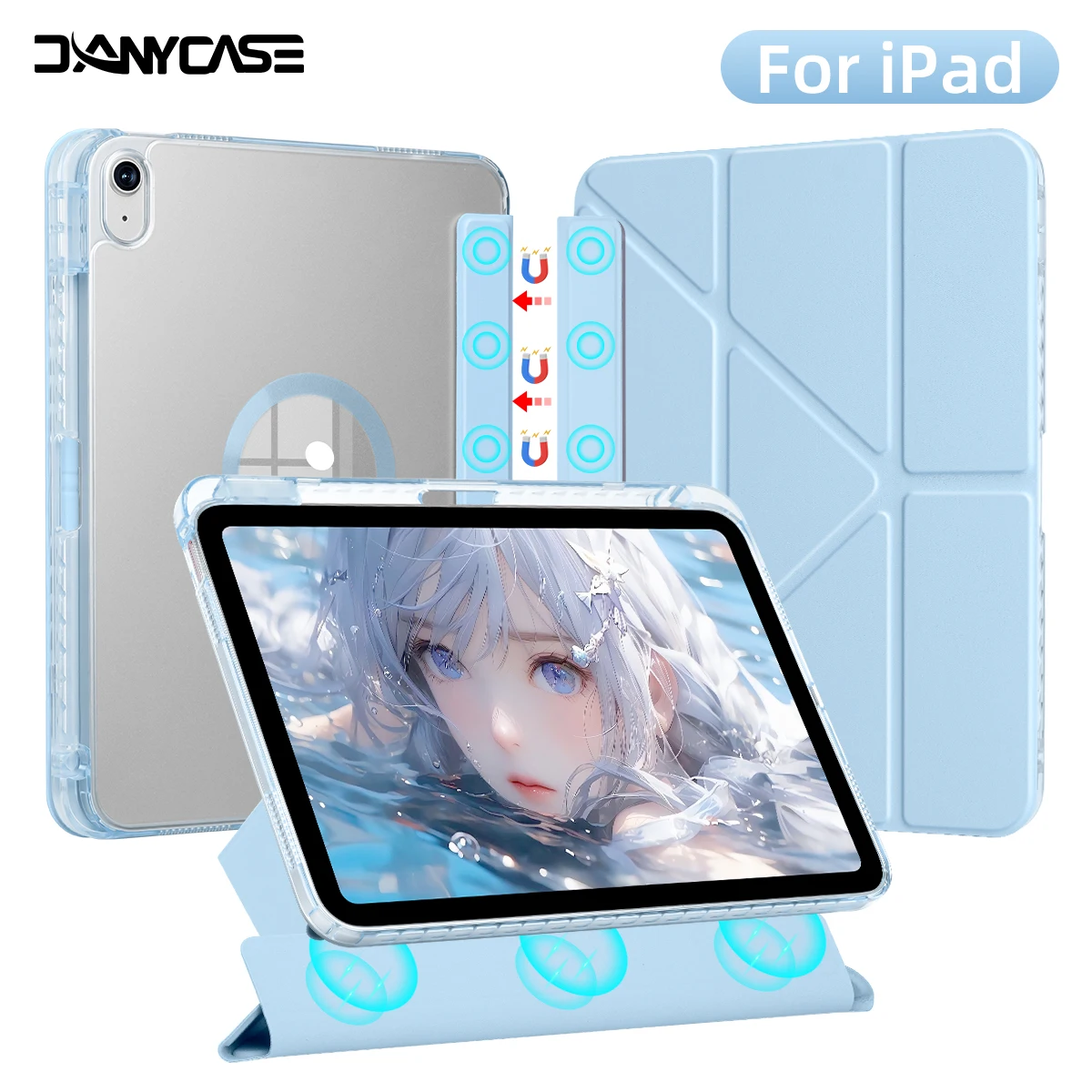 

For iPad case a16 11th 10 Generation Air4 5 10.9 Pro 11in For iPad Air 11 inch M2 M3 Case with Pen Holder ﻿Frosted Tablet Case