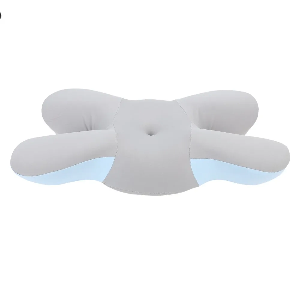 Ergonomic Blue Cervical Neck Pillow Polyester Fiber 63x34x9cm Side Sleeper Pillow Ergonomic Pillow for Stomach Sleepers