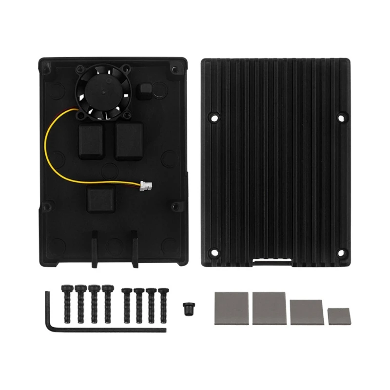 

YYDS Aluminum Case with Cooling Fan for Pi 5 Board for Pi 5 Board Easy Installation