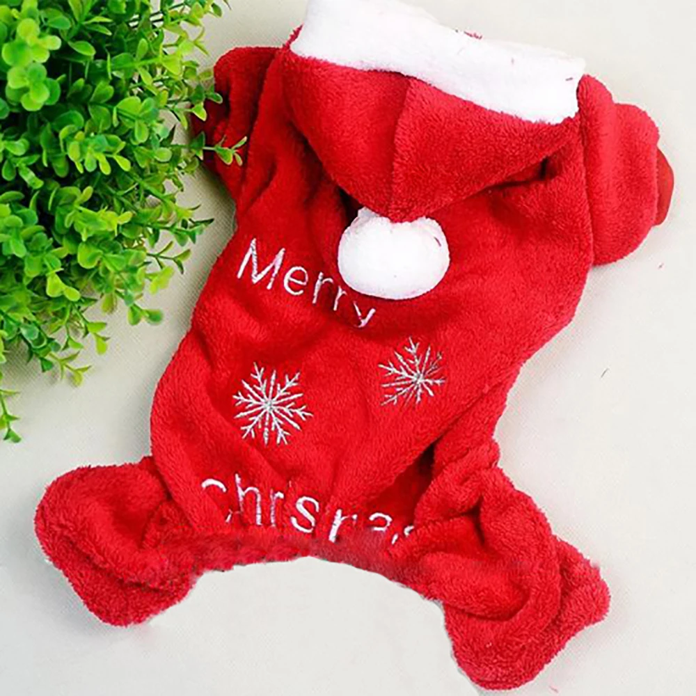 Puppy Dog Christmas Coat Jacket Pet Clothes Winter Xmas Party Costume