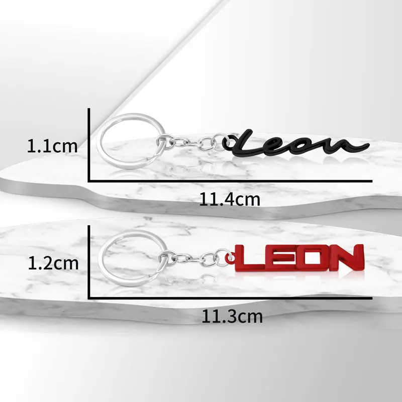 For Seat Leon Logo Zinc Alloy Emblem Metal Car KeyChain Key Chain Keyring Key Ring Badge Letter Decoration Car Styling