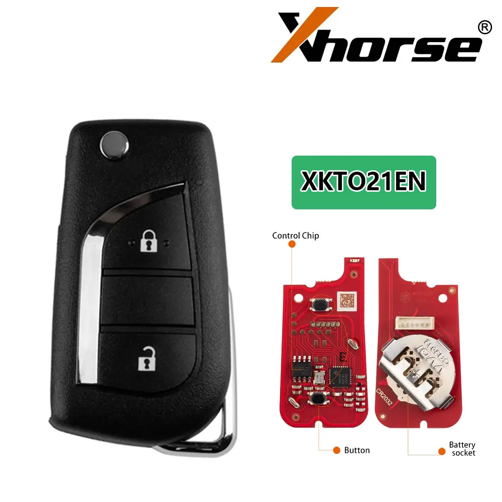 

5pcs XHORSE XKTO21EN Universal Remote Key for Toyota 2 Buttons Second Generation Wired Remote Key for VVDI Mini / Key Tool Max