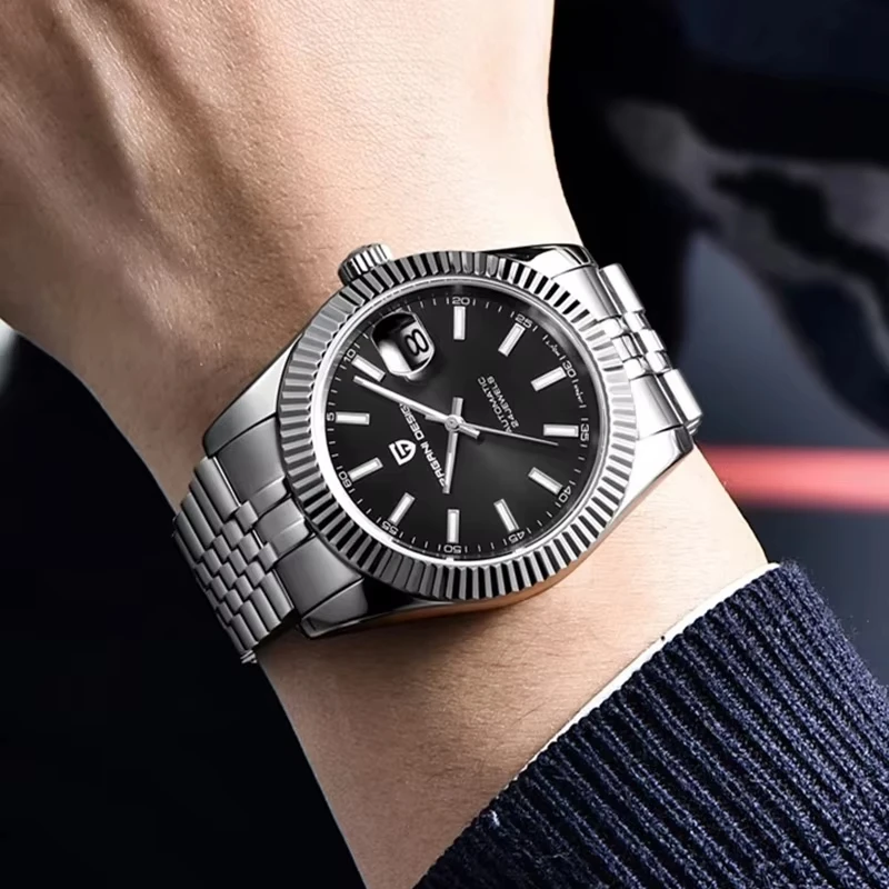 PAGANI تصميم ساعة ميكانيكية للرجال العلامة التجارية الأعلى الياقوت ساعة أوتوماتيكية الفولاذ المقاوم للصدأ 100 متر مقاوم للماء ساعة رجالية هدية RelojHombre