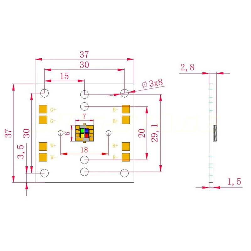 LED Beads 60W RGBW 4in1 LED ZL 60W 3.5-5V 4-6V for Projector Light / Stage Show Light Moving Head Spot