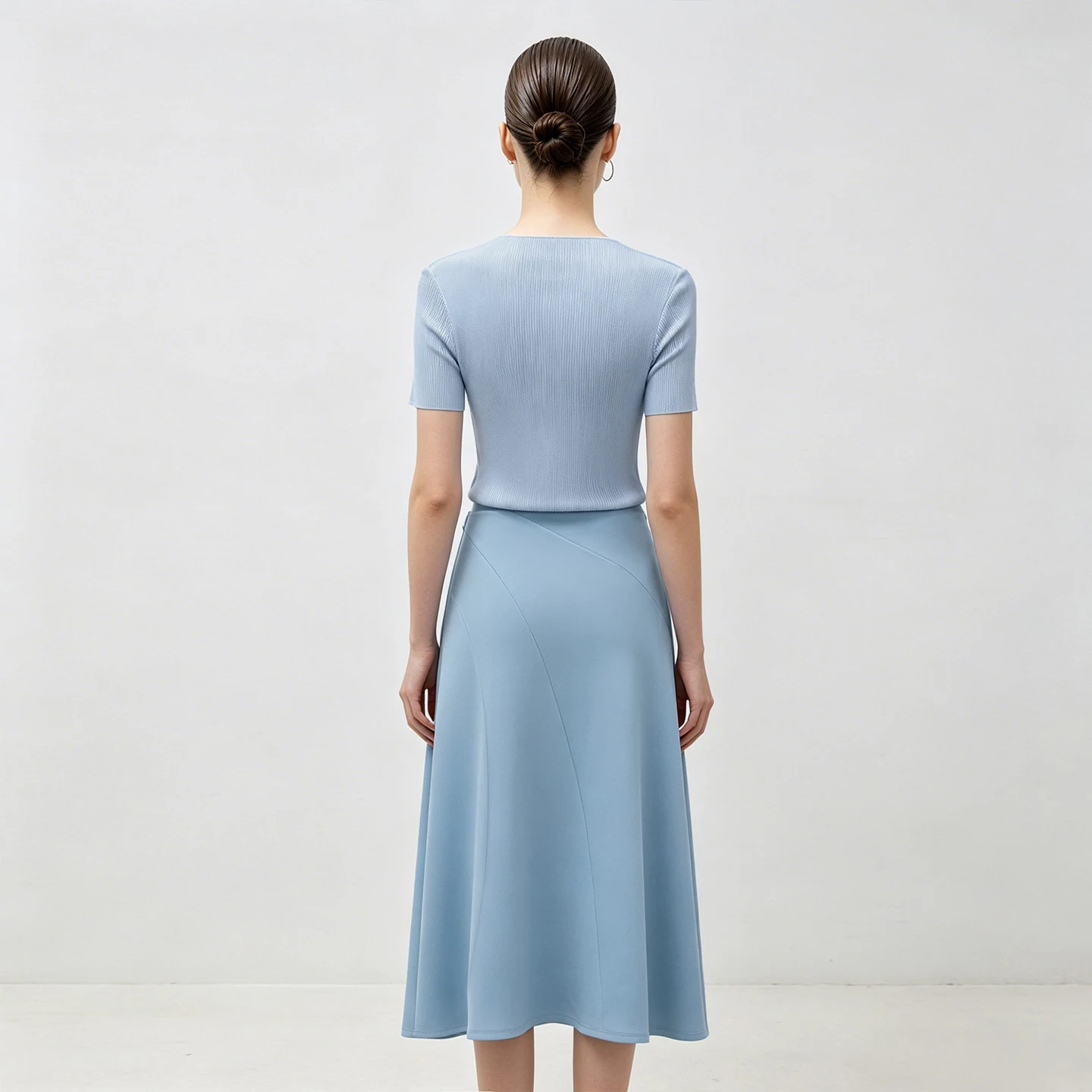 Amii Women's A-Line Skirt 2026 Summer New Stretch Air Layer Loose Solid Color Office Casual Midi Draped Skirt For Women 12622185