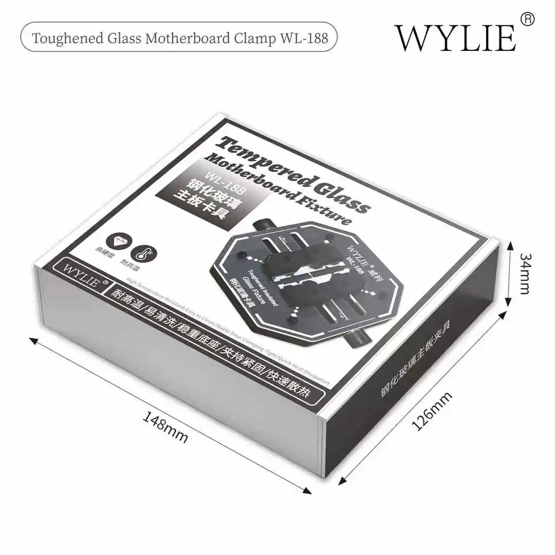 

WYLIE WL-188, универсальное приспособление для пайки печатных плат, изолированное закаленное стекло, держатель чипа процессора для ремонта материнской платы мобильного телефона