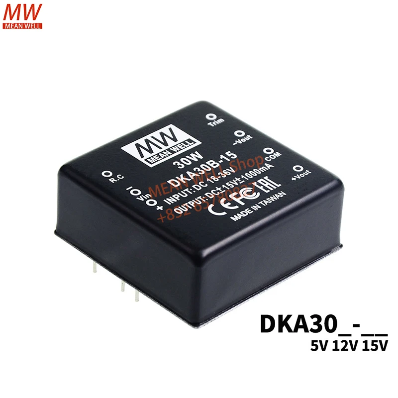 

MEAN WELL Switching Power Module 25~30W DC-DC Dual Output Converter DKA30A-12 DKA30B-12 DKA30A-15 DKA30B-15