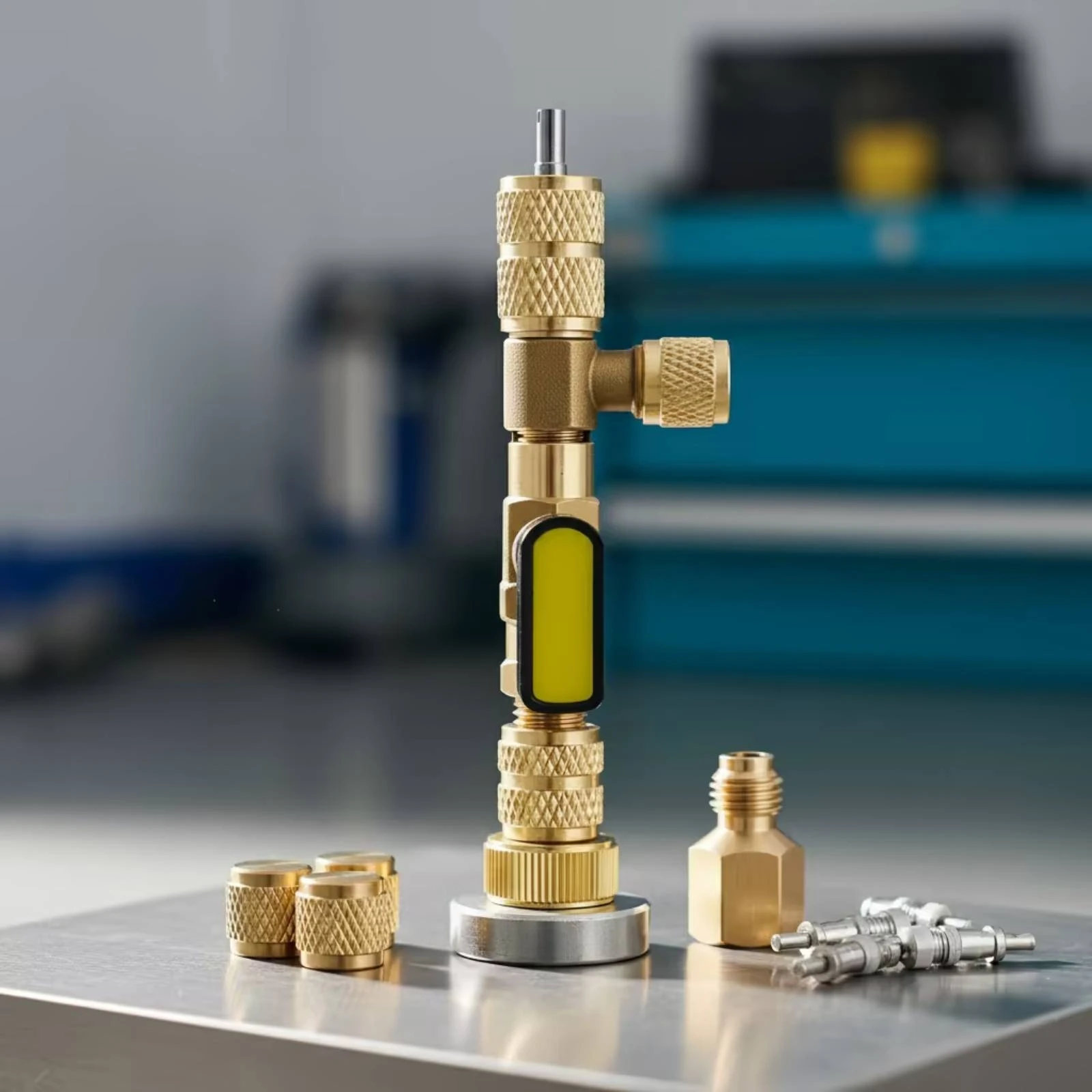 Brass Air-Conditioning Valve-Core Removal Tool Knurled Grip Air-Conditioning Valve Core Removal Tool Kit Non-Slip Easy-Turn