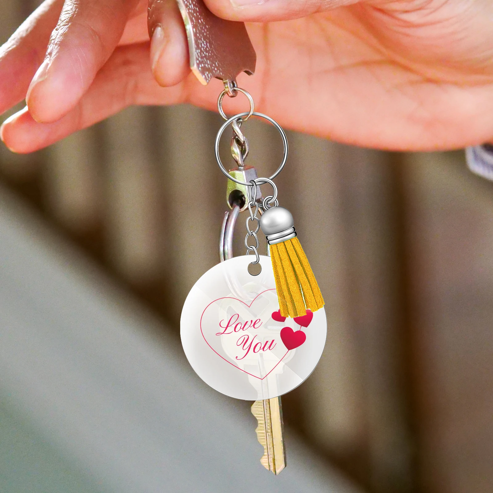 

Diy Keychain Blanks Accessories Clear Acrylic Craft Pendants Tassels Jump Rings For Creative Personalized Keyrings Smooth