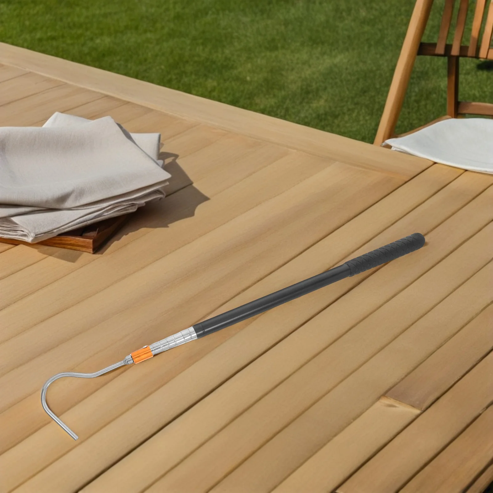 Attic Pull Down Hook Telescoping Rod Stainless Steel Extendable Tool for Rv Awning Loft Ladder Access Attic Door Pull