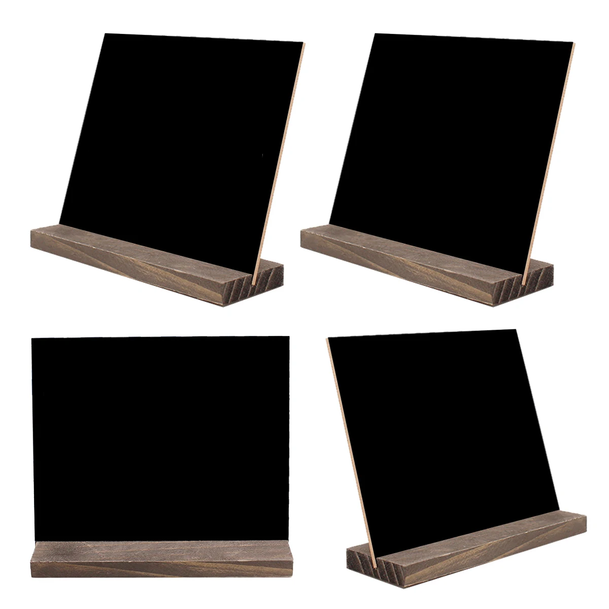 

4 pcs Blackboard Ornaments DoubleSided Mini Boards with Base for Kitchen Garden Party Messages Signs