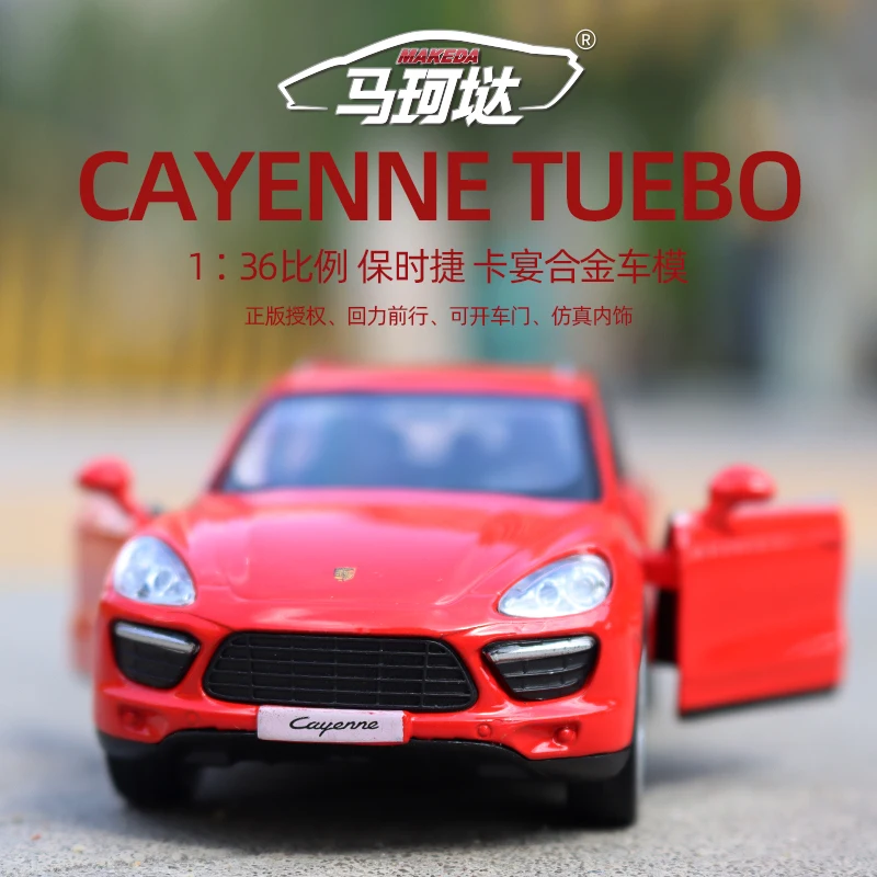 1:36 Porsche Cayenne SUV Diecast Pull Back Model samochodu wysoka symulacja wykwintna matowa metalowa stylizacja samochodu limuzyna stop F226