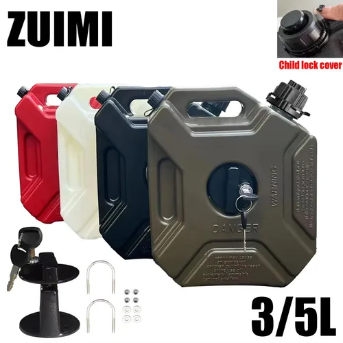 Accesorios para motocicleta con cerradura para niños, tanque de combustible, latas de gasolina, barriles, contenedor de repuesto de Gas, tanque de combustible antiestático, 3/5L
