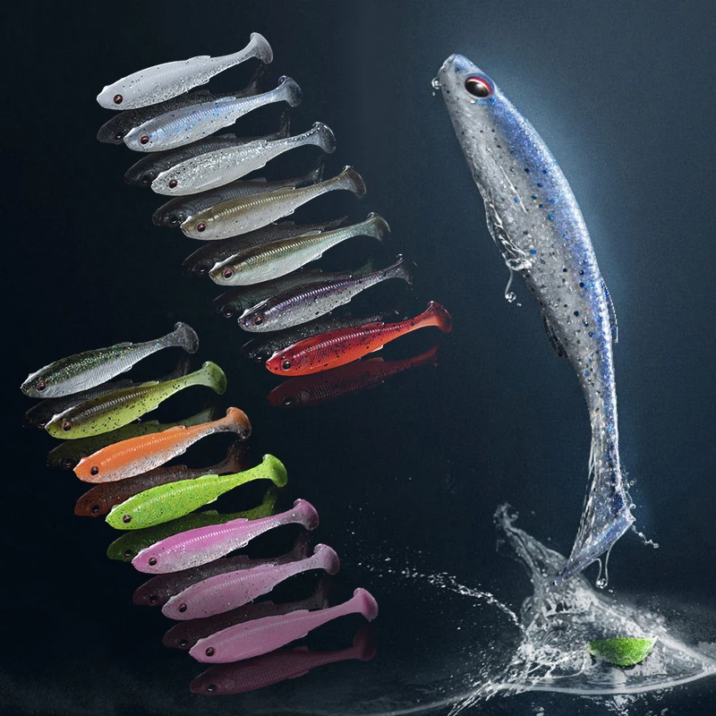 FISHANT Angeln Lockt Silikon Weichen Köder 6,3 cm 7,1 cm 7,8 cm Jigging Wobbler Weiche-köder Künstliche Swimbaits Für Bass karpfen Angehen