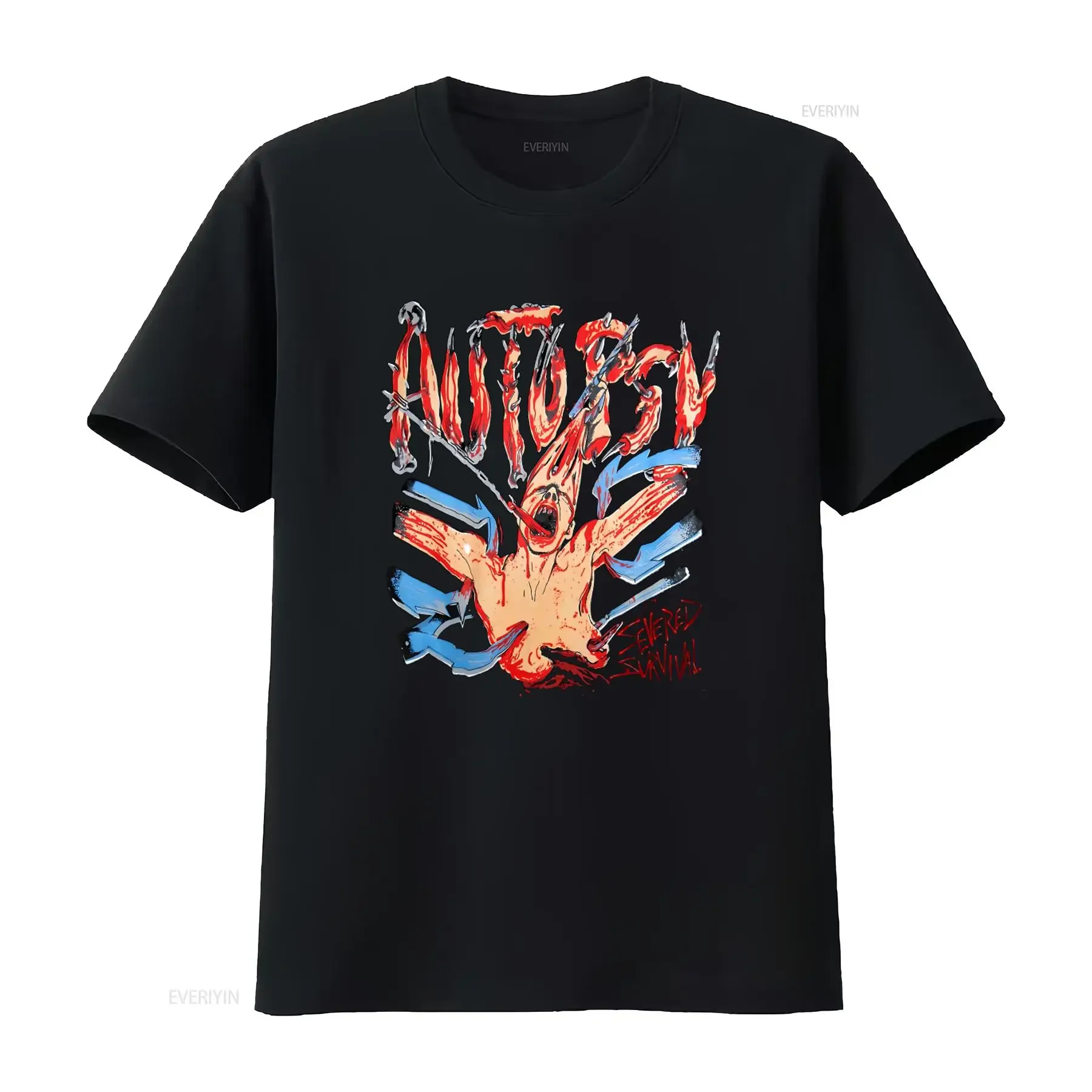 Autopsy Severed Survival T Shirt Death Metal Inspired Design for Fans of Cannibal Corpse and Morbid Angel vintage Washed