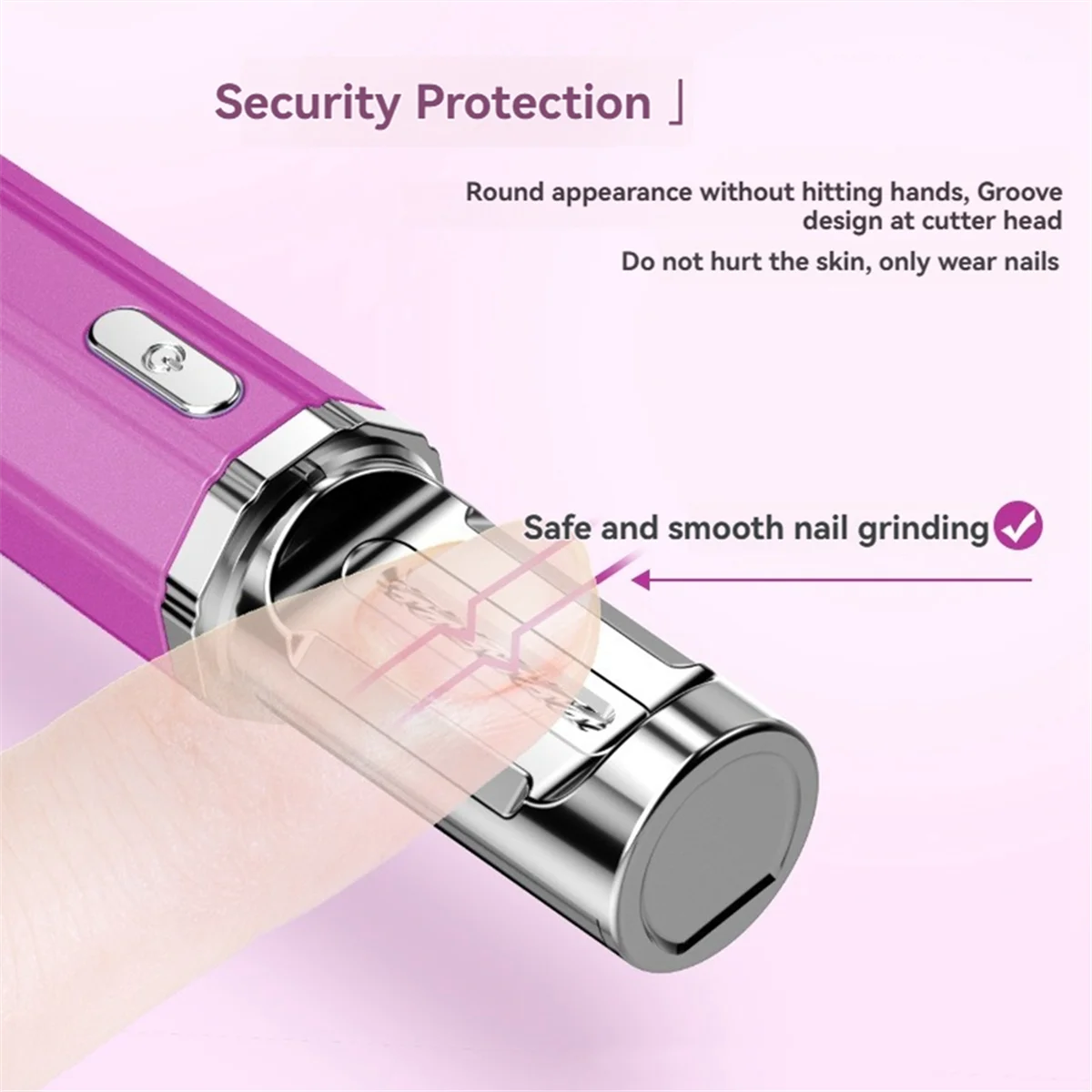 A72P Electric Nail Clippers Sharpener USB Rechargeable Safe for Babies to Adults Ideal Gift White