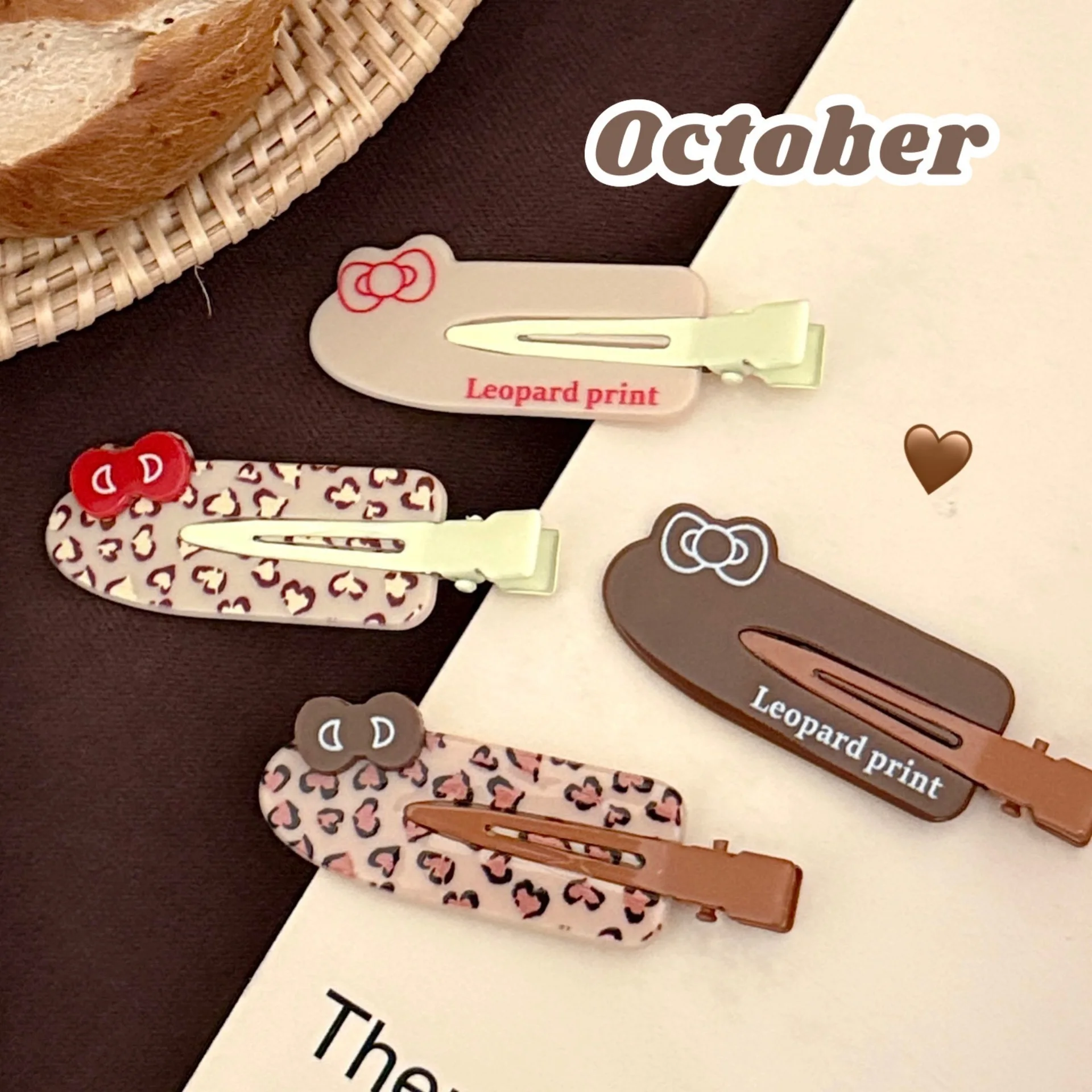 2/4 قطعة الإبداعية لطيف ليوبارد نمط القوس غير أثر مشبك شعر الاكريليك حافة كليب تنوعا هيرباند كليب #4