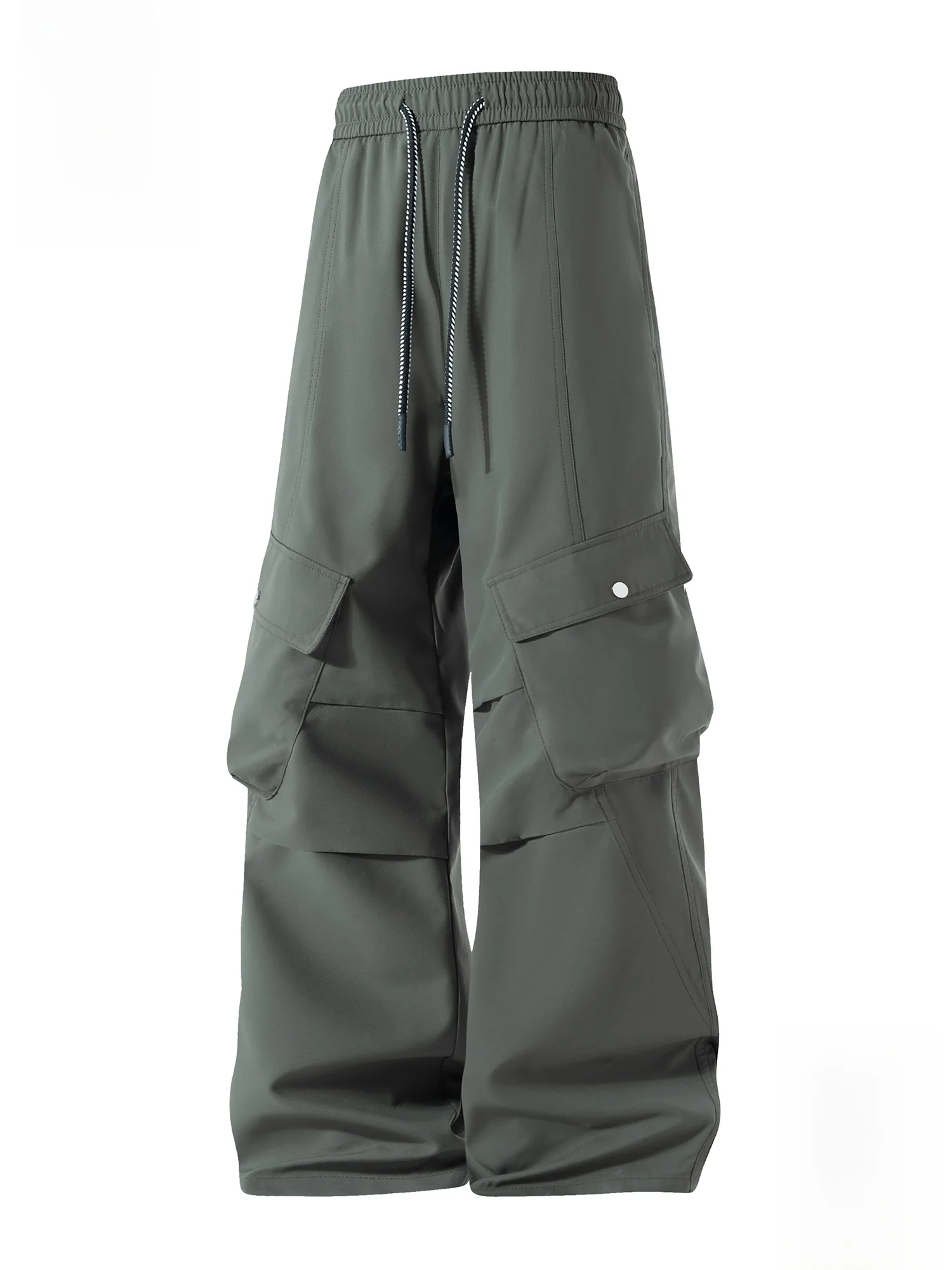 

PaulFrank Spring American Deconstructed Large ket Casual Pants Men Trendy Loose Workwear Straight Leg Trousers