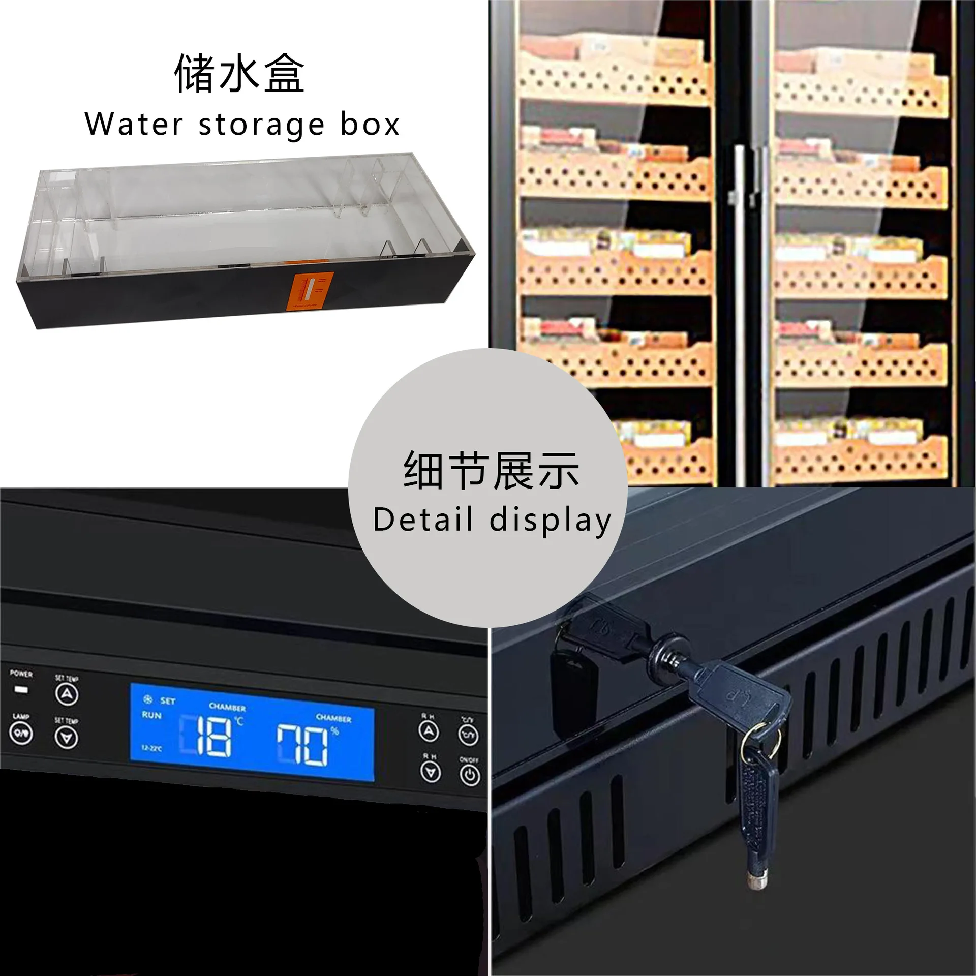 Armadietto per sigari per vendite dirette in fabbrica costante = porta di refrigerazione del compressore commerciale scaffale in legno di cedro armadietto per sigari per vino rosso