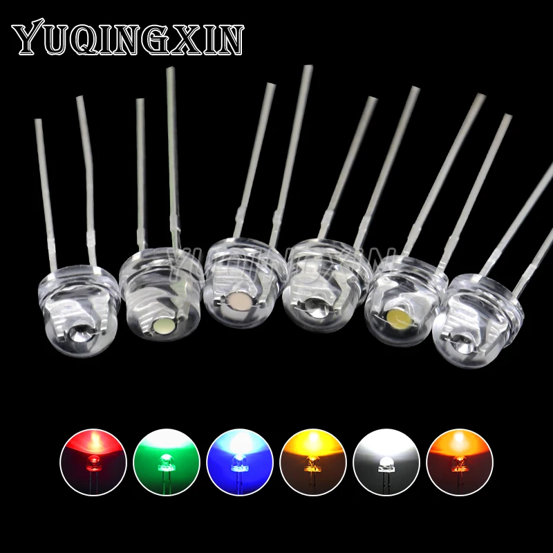 50szt 5mm Słomkowy kapelusz LED Super jasny biały 0.3W 0.5W 0.75W Mocna dioda elektroluminescencyjna Czerwony Żółty Zielony Niebieski Ciepły biały Pomarańczowy