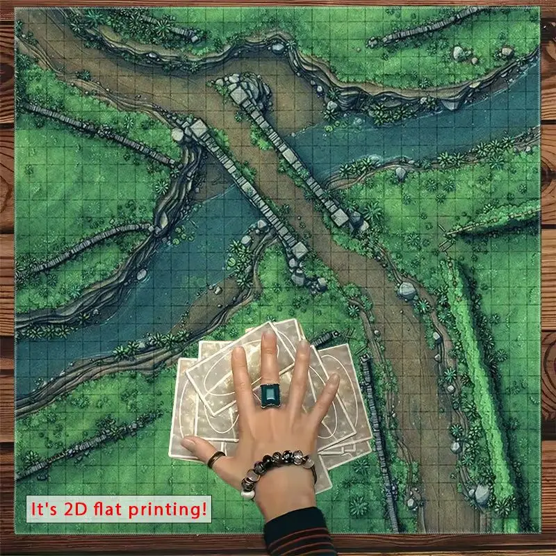 VIKAMA River Valley Bridge Grid Board Game Chess Map Tarot Tablecloth Ceremony Tarot Cards Divination Table Mat Card deduction