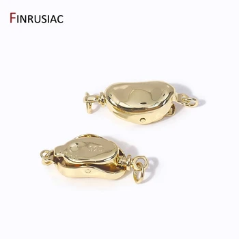 DIY Jewelry Accessories 14K Gold Plated Ingot Clasps Pearl Necklace Connector Multi Necklace Bayonet Clasps for Jewelry Making